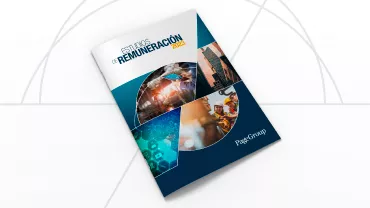 Portada del informe 'Estudios de Remuneración 2024' con imágenes de tecnología y negocios.